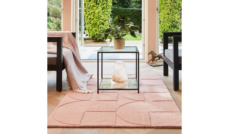 Mega Flooring Pink Handmade Geometric Rug - 160 x 230cm