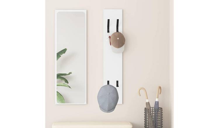 Walplus Engineered Wood Wall-Mounted Coat Rack - White - 20 x 1.5 x 100 cm