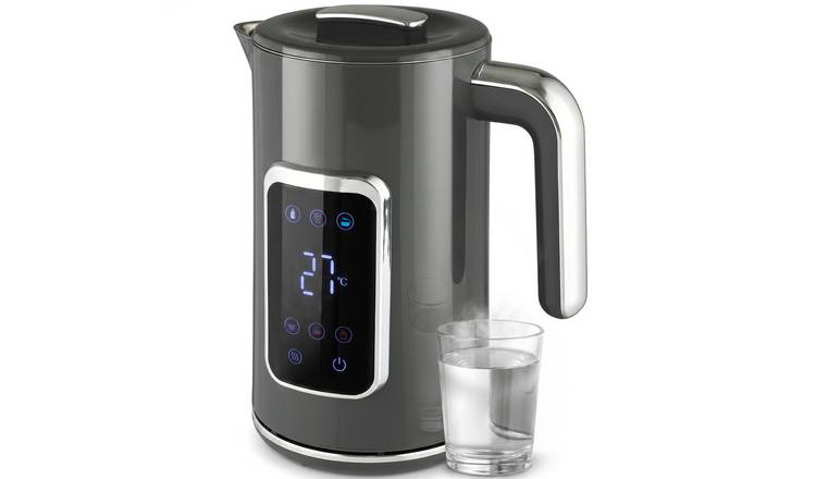 HOMCOM 1.7L Electric Kettle with LED Display and Adjustable Temperature - Grey