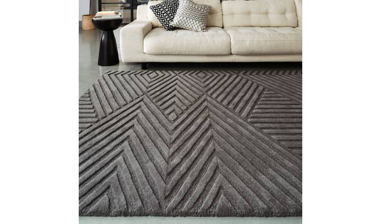 Mega Flooring Black Handmade Geometric Rug - 120 x 170cm