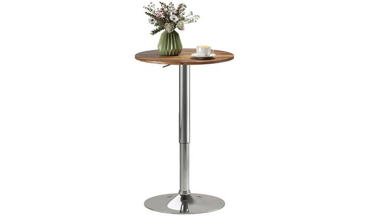 HOMCOM Round Adjustable Height Swivel Bar Table