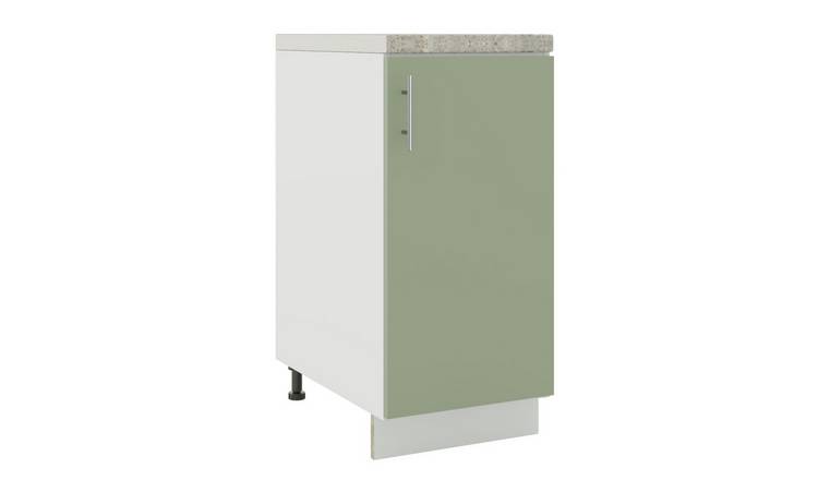 JD Greta 400mm Adjustable Base Cabinet 1 Door & Worktop - Sage Green Matt