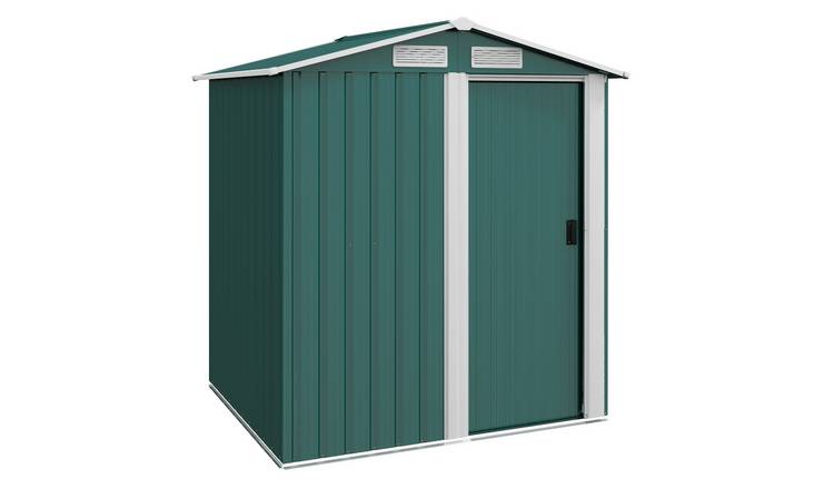 Outsunny Metal Garden Shed with Sliding Door Patio - Green