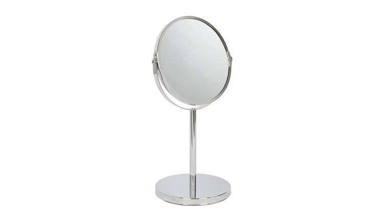 Harbour Housewares Pedestal Mirror - Chrome - 18.5cm x 34.5cm
