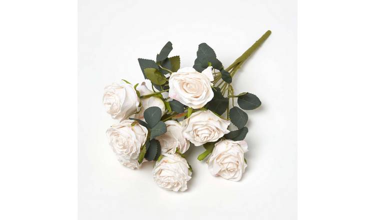 Homescapes Handcrafted Artificial Rose Bouquet - Neutral