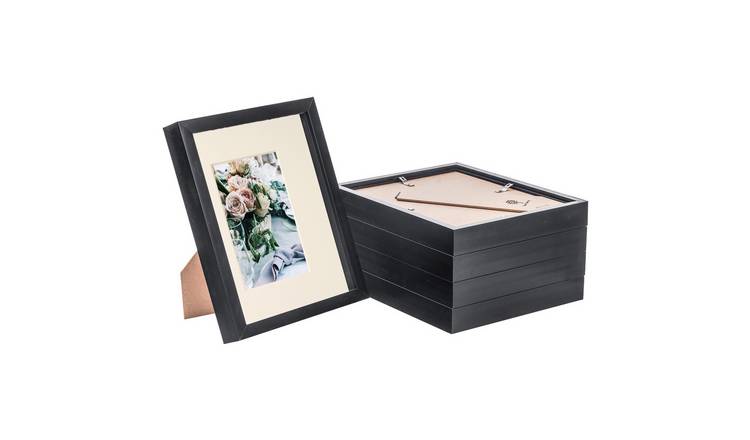Nicola Spring 3D Box Photo Frames - 8 x 10" with Mount - Set of 5 - Black