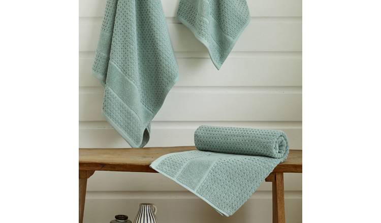 Deyongs Mosley Textured Cotton Face Cloth - Duck Egg