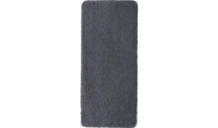 The Rugs Dark Grey Washable Nonslip Shaggy Runner  Rug - 67 x 150cm