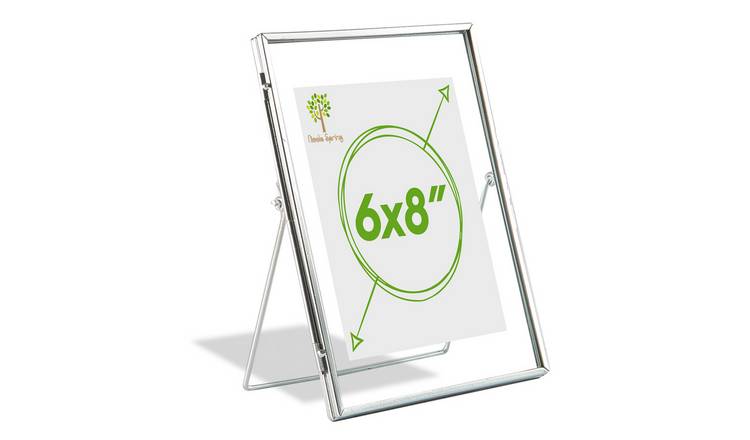 Nicola Spring Standing Metal Photo Frame - 6" x 8" - Silver