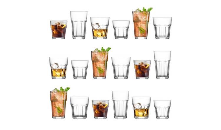 LAV 18pc Aras Stacking Glassware Set - Clear