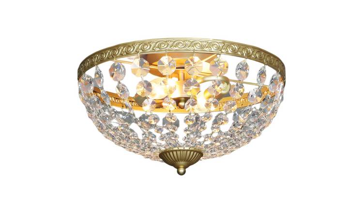 HOMCOM Crystal Chandelier Ceiling Light with 168 Octagonal Beads - Gold Tone