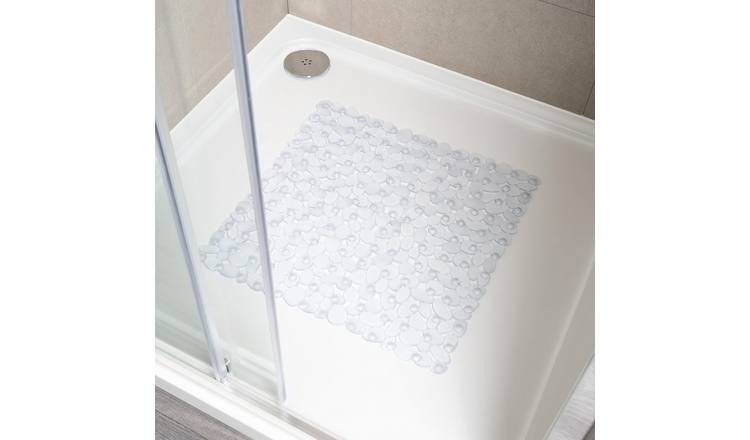 OHS Square PVC Slip Resistant Shower Mat - 50 x 50cm - Clear