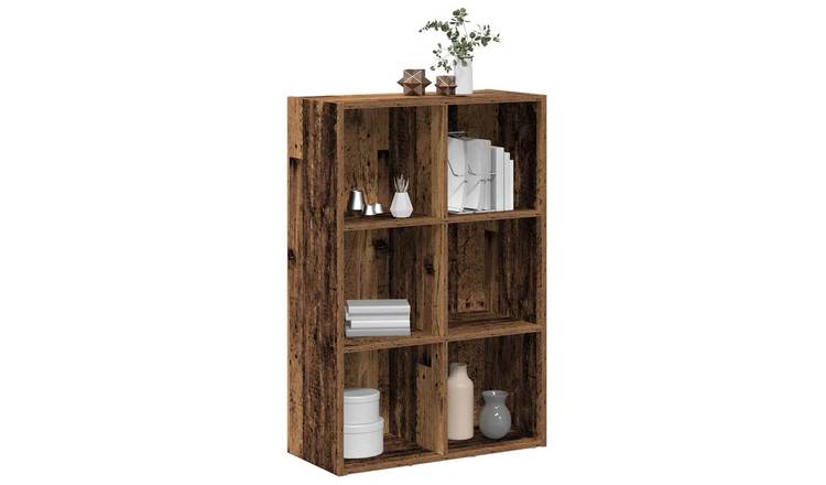 Walplus Engineered Wood Book Cabinet - Dark Wood - 66 x 30 x 98 cm