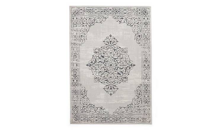Mega Flooring Silver Traditional Abstract Rug - 80 x 150cm