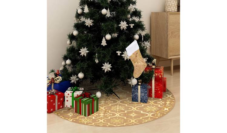 Walplus Polyester Christmas Tree Skirt with Sock - Yellow - 90 cm