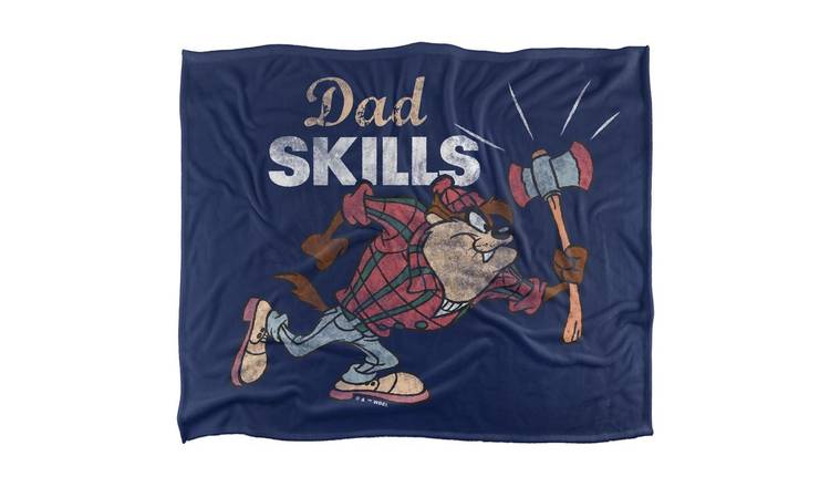 Looney Tunes Taz Dad Skills Fathers Day Blanket - 147cm x 91cm