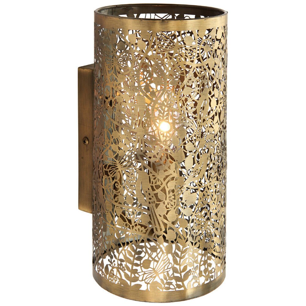 Loops Direct Pack of 2 Steel Dimmable Wall Light - Antique Brass - Image 3