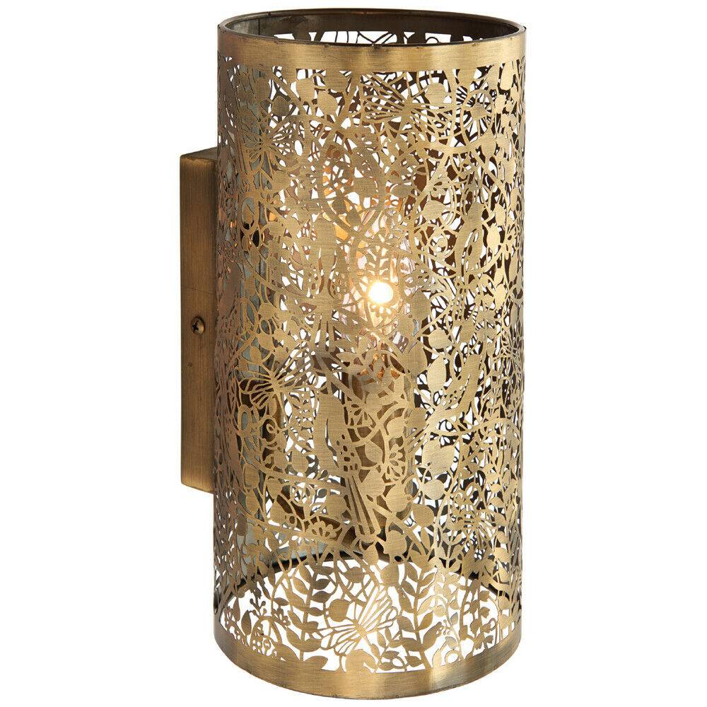 Loops Direct Pack of 2 Steel Dimmable Wall Light - Antique Brass - Image 3