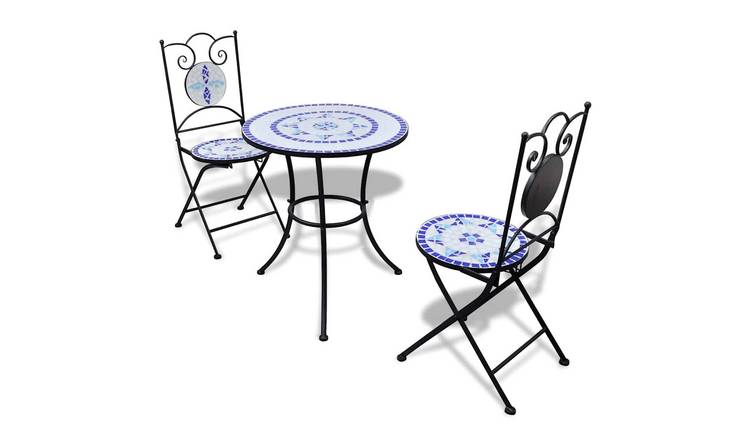Walplus 3 Piece Iron Bistro Set - White - 60 x 70 cm