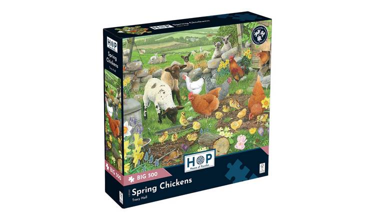 The House of Puzzles Spring Chickens BIG 500 Piece Jigsaw Puzzle