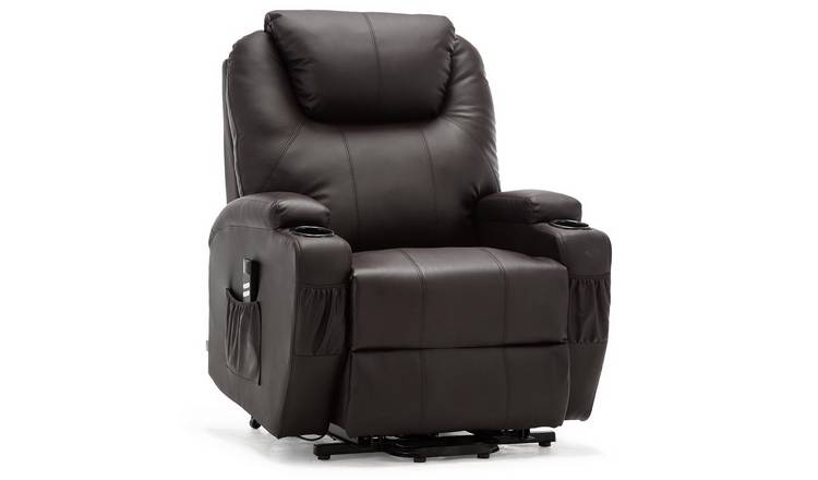 Furniture Online Cinemo Bonded Leather Dual Motor Rise Recliner Chair – Brown
