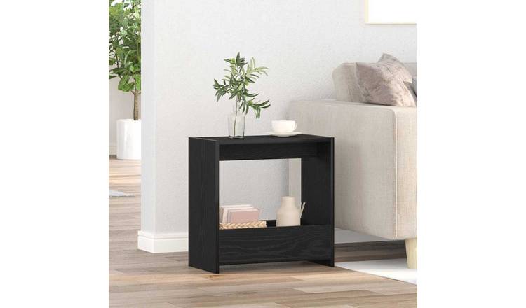 Walplus Engineered Wood Side Table - Black Oak - 50 x 26 x 50 cm