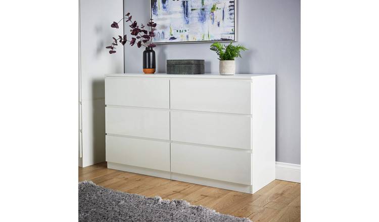 Home Source Lugano 6 Drawer Chest - White
