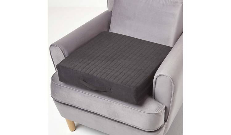 Homescapes Faux Suede Orthopaedic Foam Armchair Booster Cushion - Black