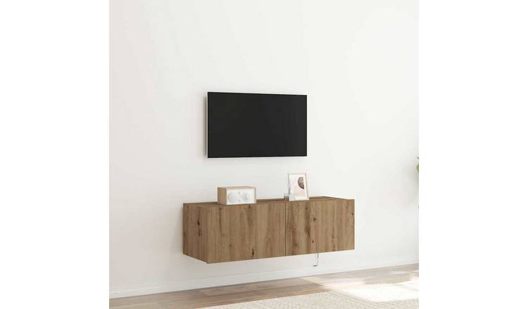 Walplus Engineered Wood TV Wall Cabinet - Artisan Oak - 100 x 35 x 31 cm