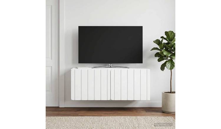 Walplus 2 Door Wall Mounted TV Cabinet - White - 78.5 x 31 x 30 cm
