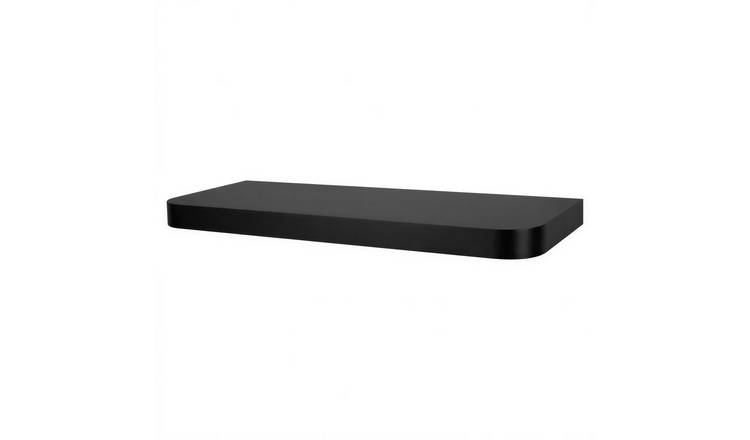 Harbour Housewares Rounded Wooden Floating Shelf - Black
