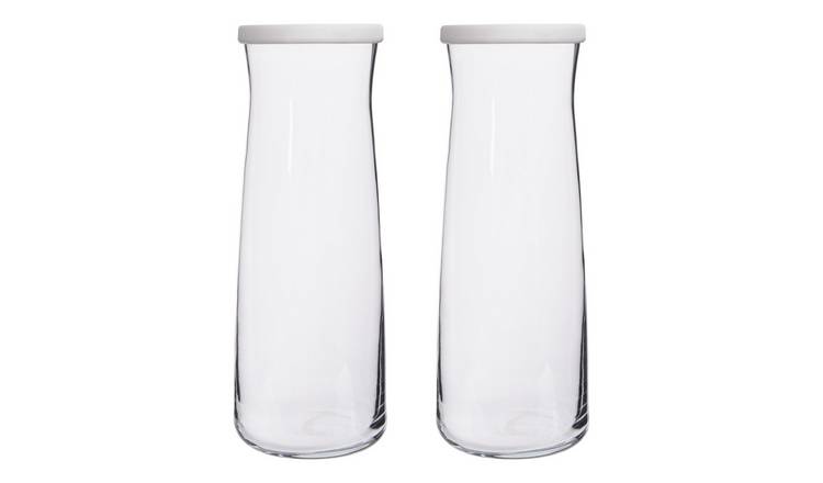 LAV Vera Glass Carafes - 1.2L - White Lid - Pack of 2