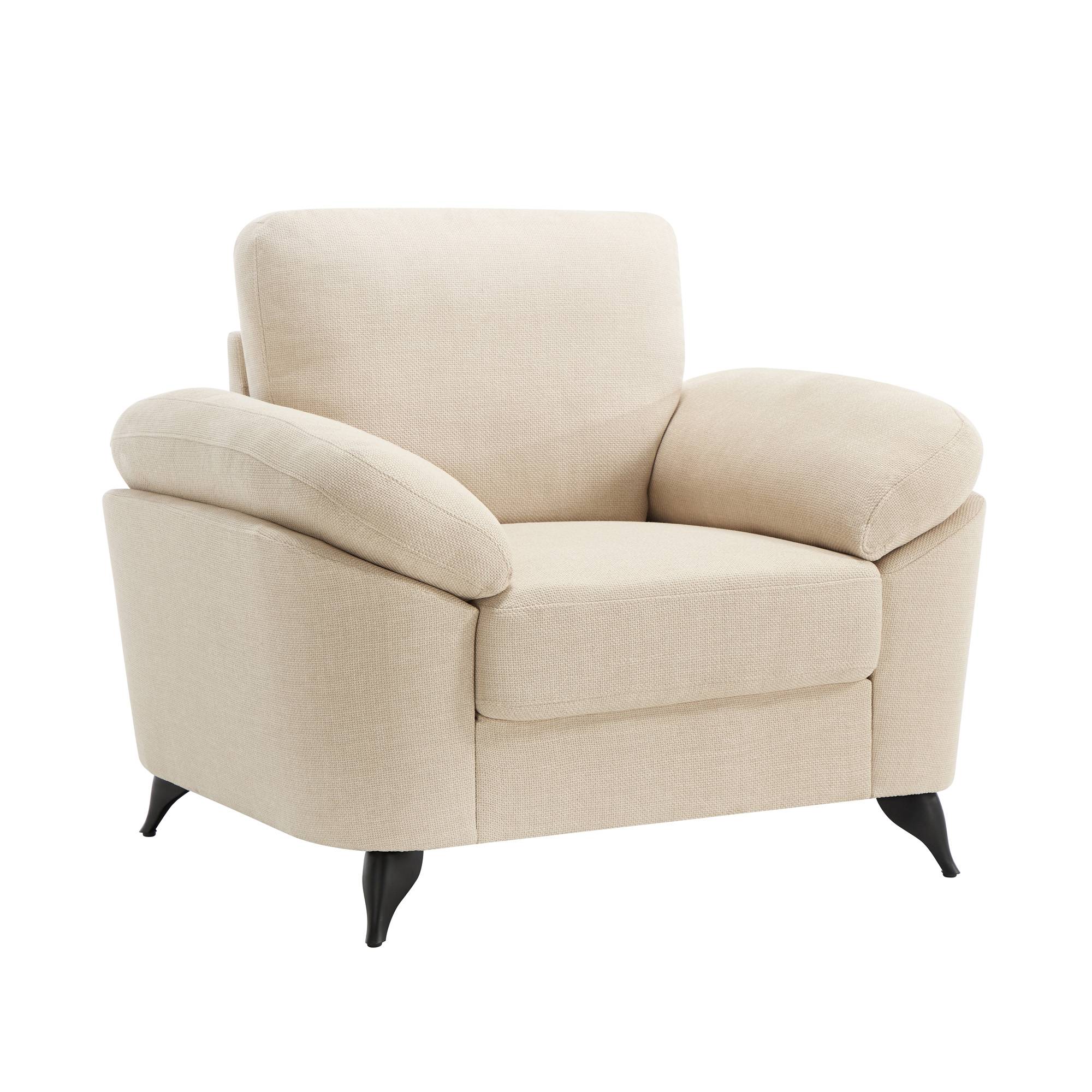 Furniture Online Malmo Scandi Style Linen 1+2+3 Seater Sofa Set - Beige - Image 2