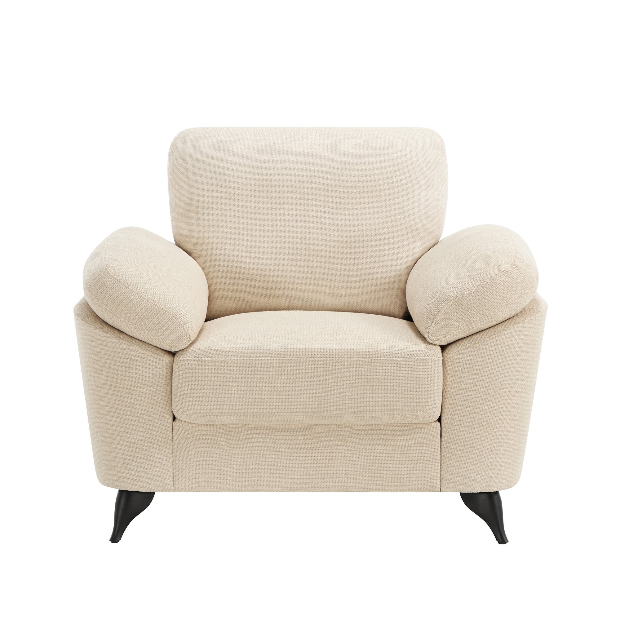 Furniture Online Malmo Scandi Style Linen 1+2+3 Seater Sofa Set - Beige - Image 3