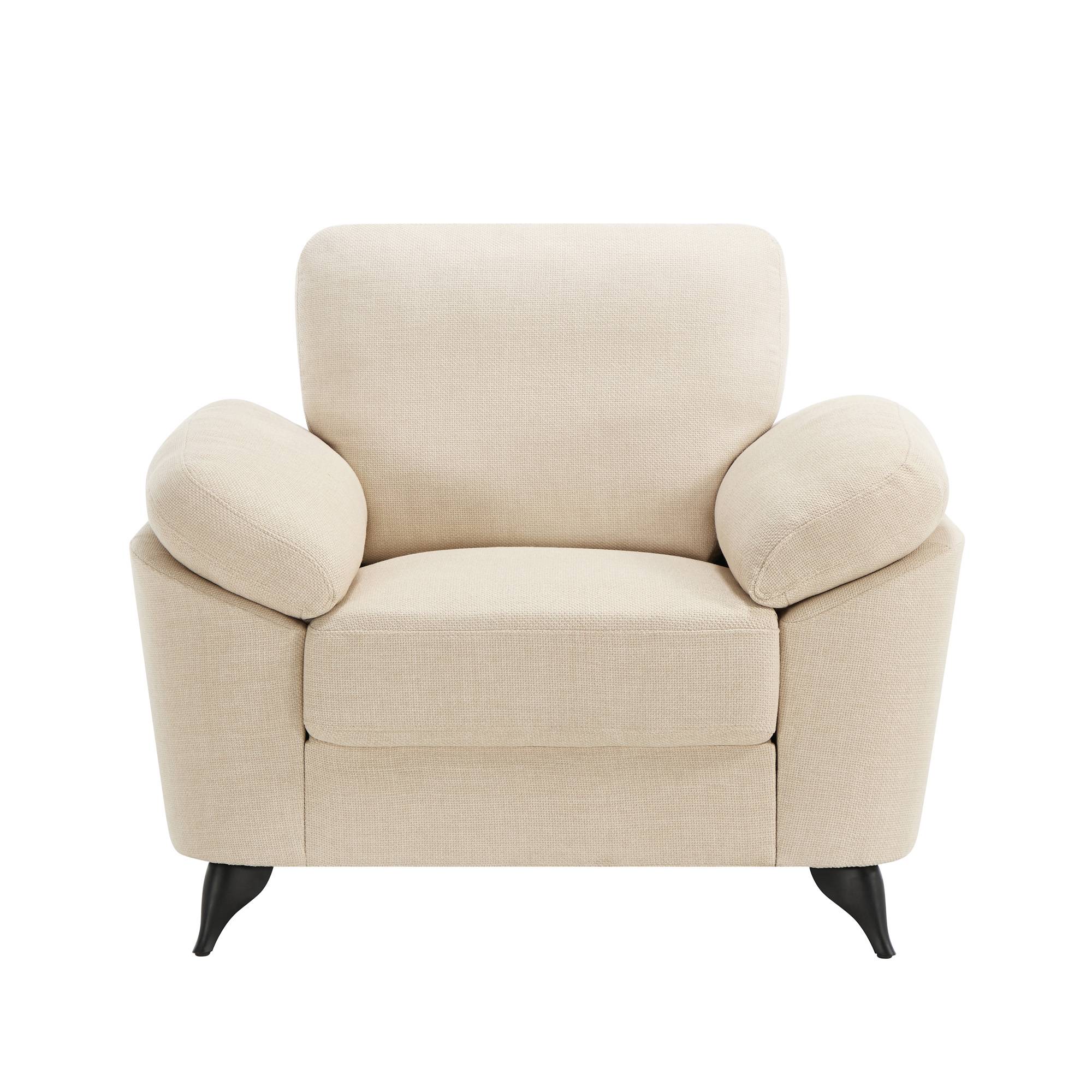 Furniture Online Malmo Scandi Style Linen 1+2+3 Seater Sofa Set - Beige - Image 3