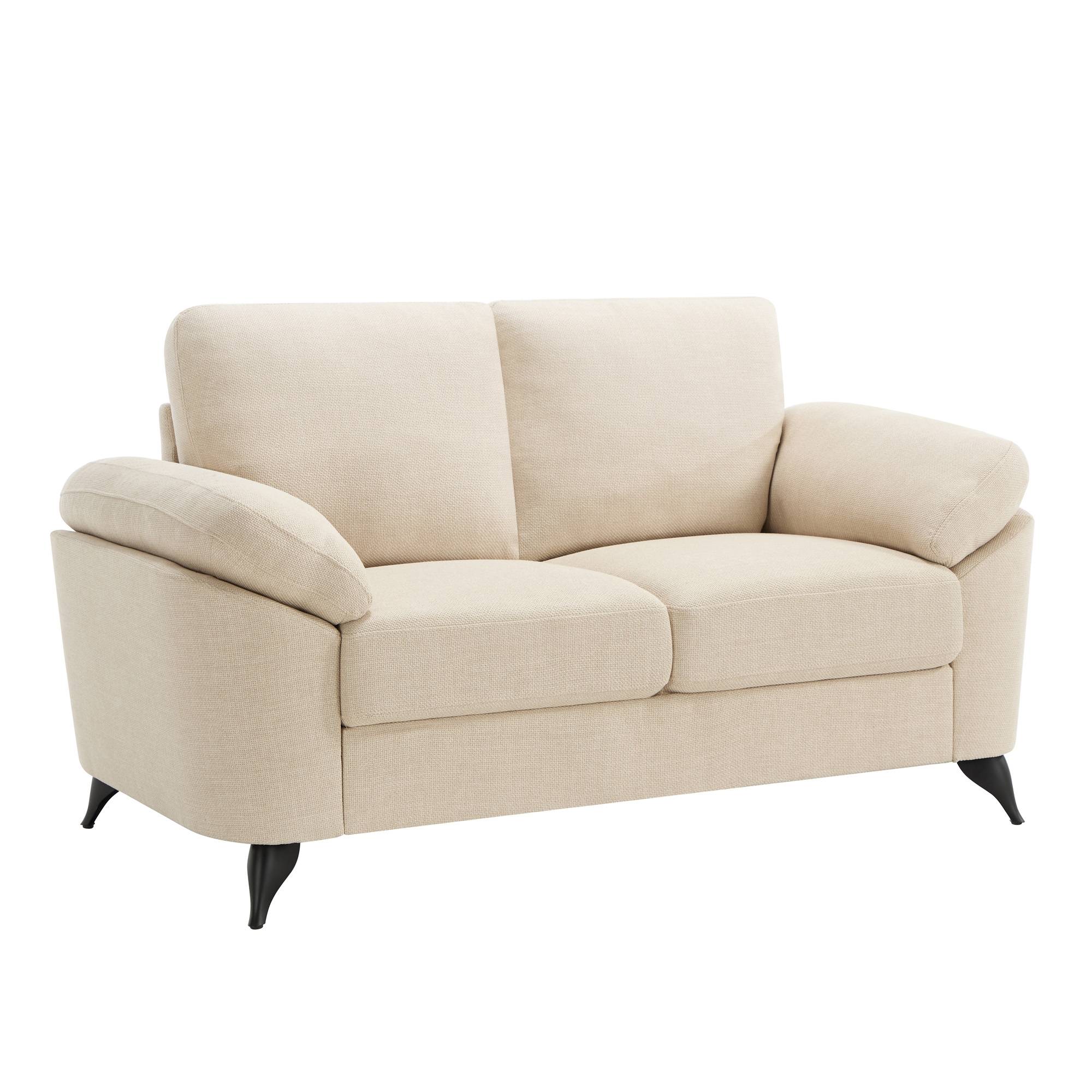 Furniture Online Malmo Scandi Style Linen 1+2+3 Seater Sofa Set - Beige - Image 4