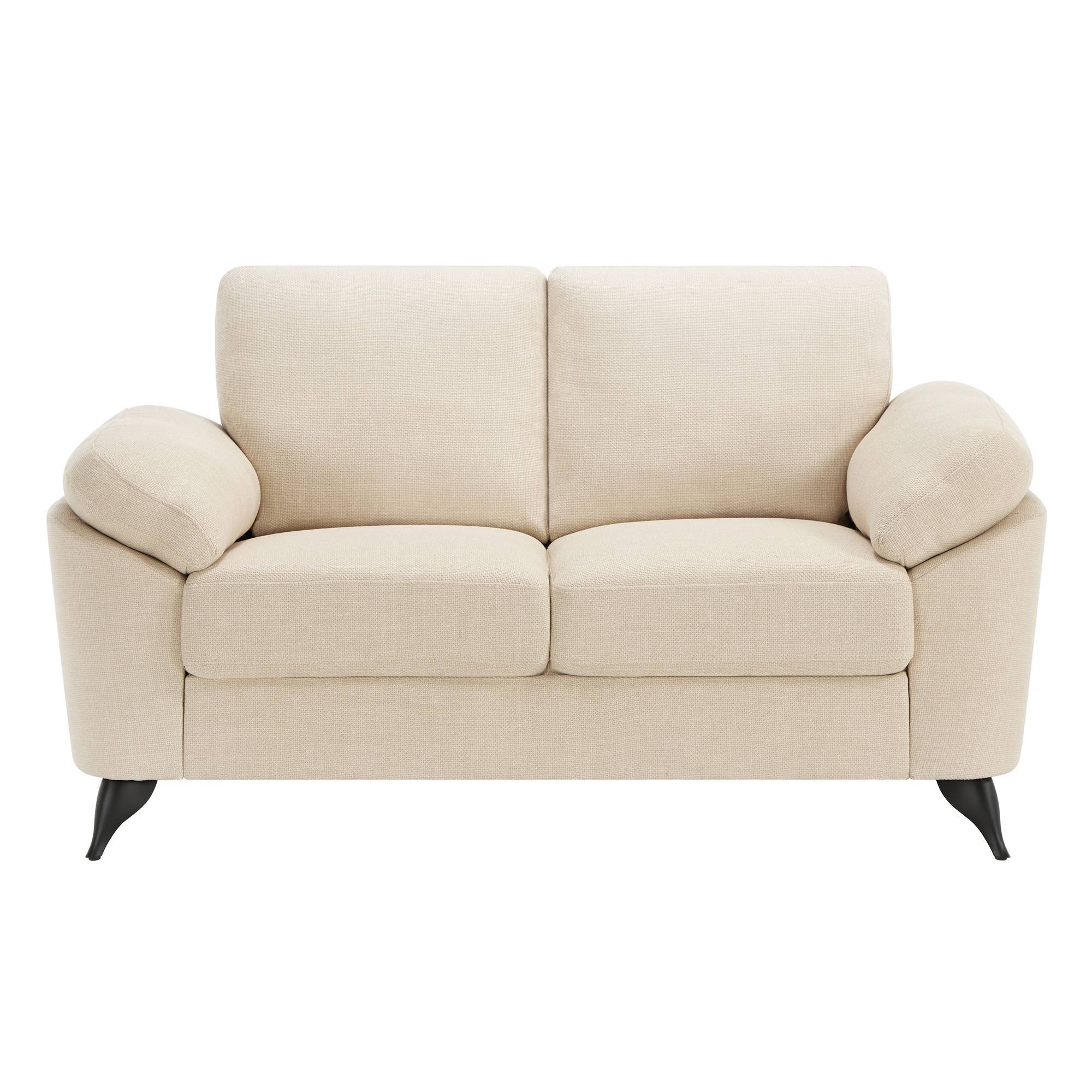 Furniture Online Malmo Scandi Style Linen 1+2+3 Seater Sofa Set - Beige - Image 5