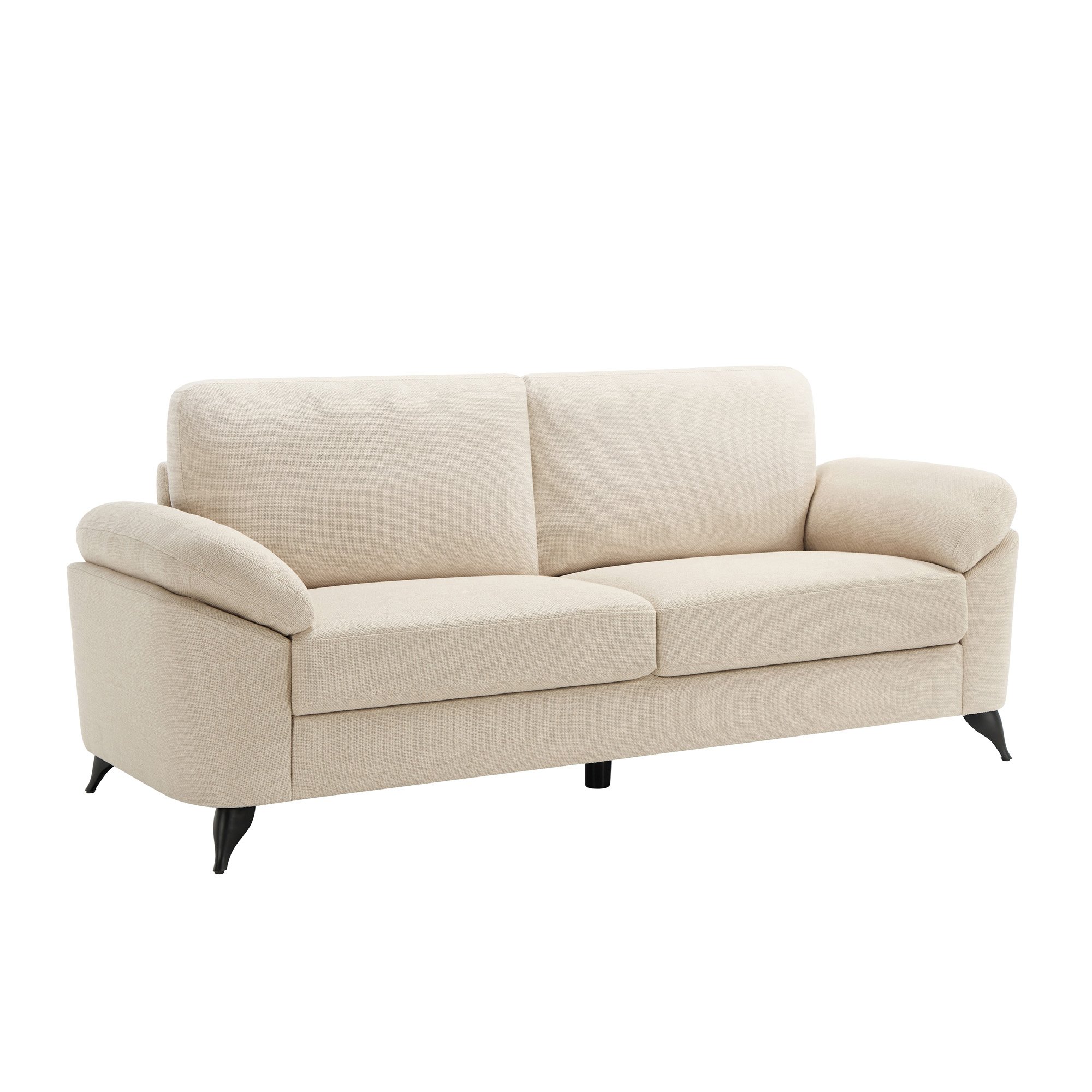 Furniture Online Malmo Scandi Style Linen 1+2+3 Seater Sofa Set - Beige - Image 6