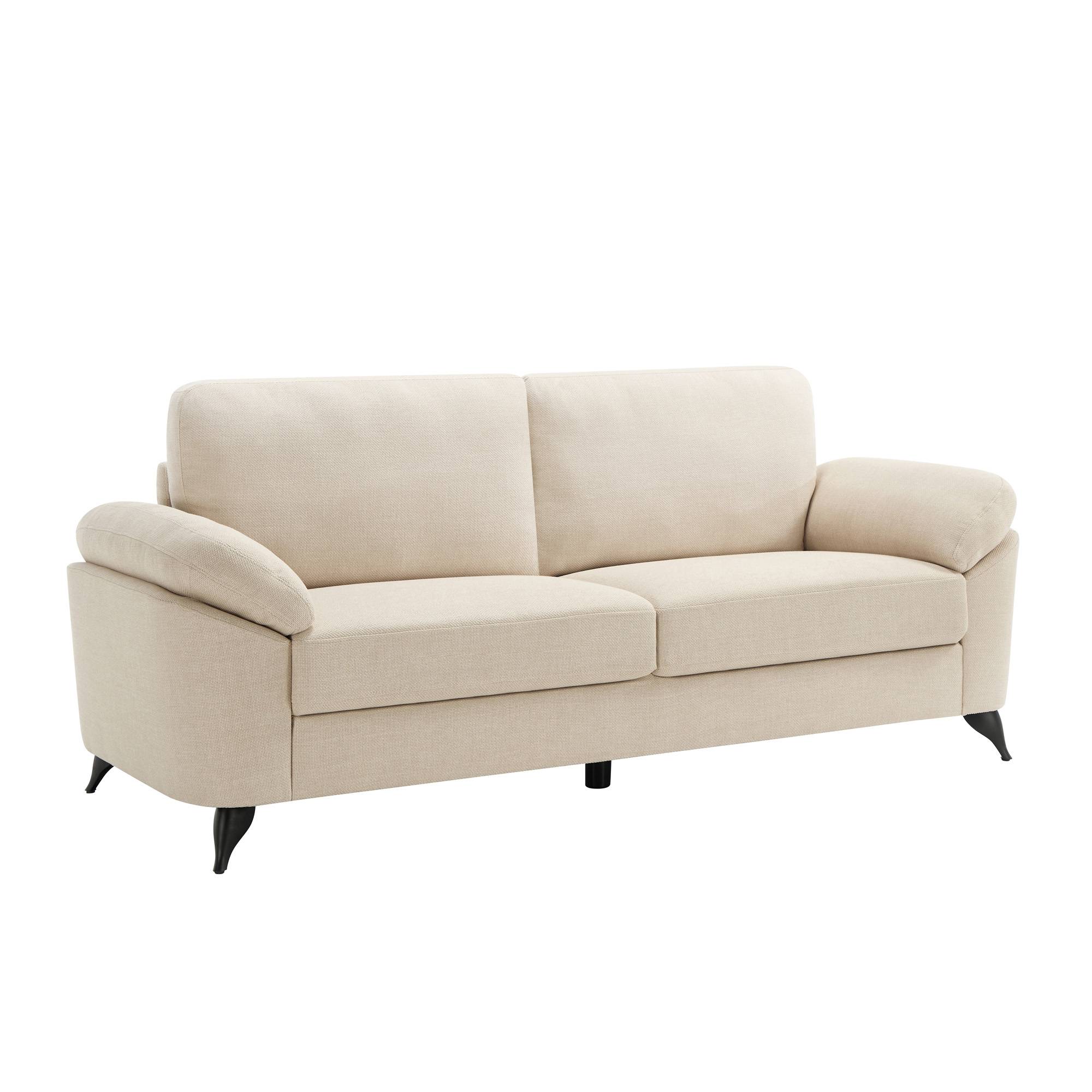 Furniture Online Malmo Scandi Style Linen 1+2+3 Seater Sofa Set - Beige - Image 6