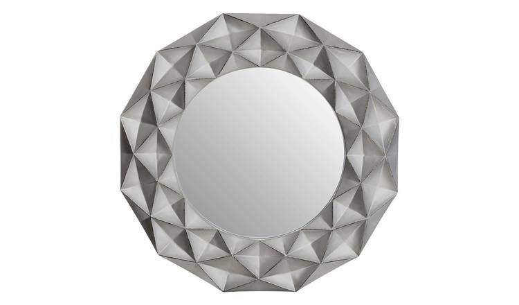 Orsina Hexa 3D Effect Light Wall Mirror – Silver