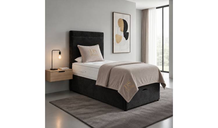 DS Living Muse Single Velvet Divan Bed Frame - Black