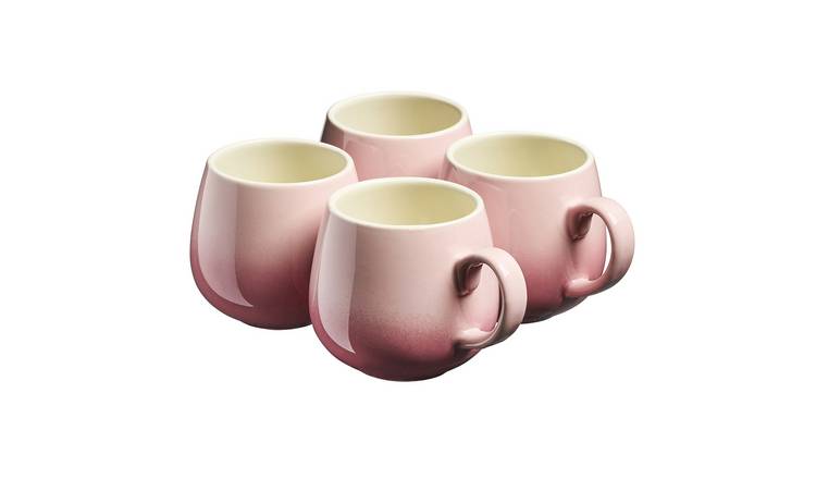 Cooks Professional 4 Piece Colourful Round Mug Set 350ml - Pink
