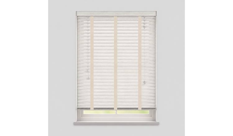 New Edge Blinds White Oak Faux Wood Tape Venetian Blind - 160cm x 120cm