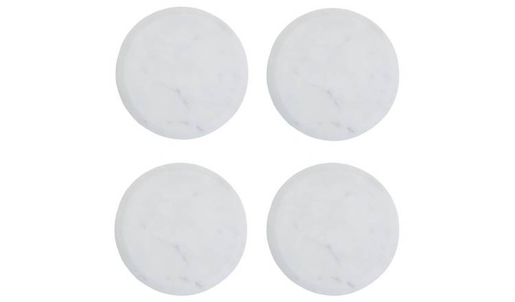 Orsina Set Of 4 Kindia Marble Coasters - White