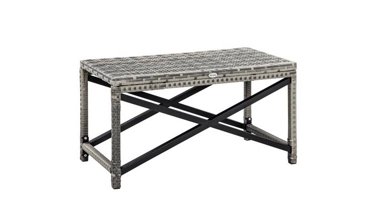 Outsunny X-Shaped Frame Garden Coffee Table - Grey