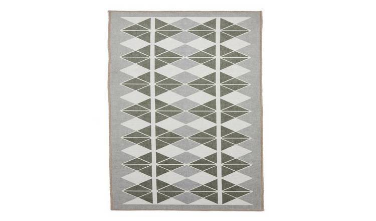 Mega Flooring Green Modern Geometric Rug - 61 x 120cm