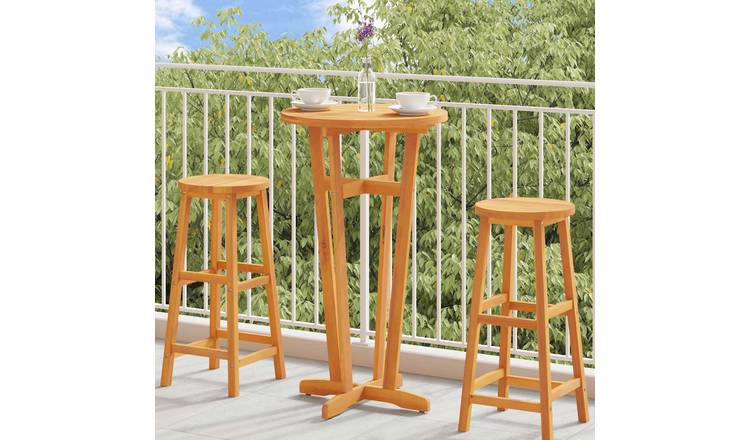 Walplus Solid Acacia Wood Garden Bar Table - Brown - 60 x 105 cm