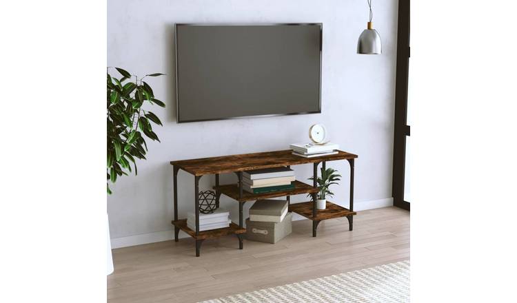 Walplus Engineered Wood TV Cabinet - Dark Oak - 102 x 35 x 45.5 cm