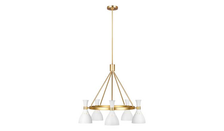 Elstead Joan 5 Arm Chandelier - Matte White