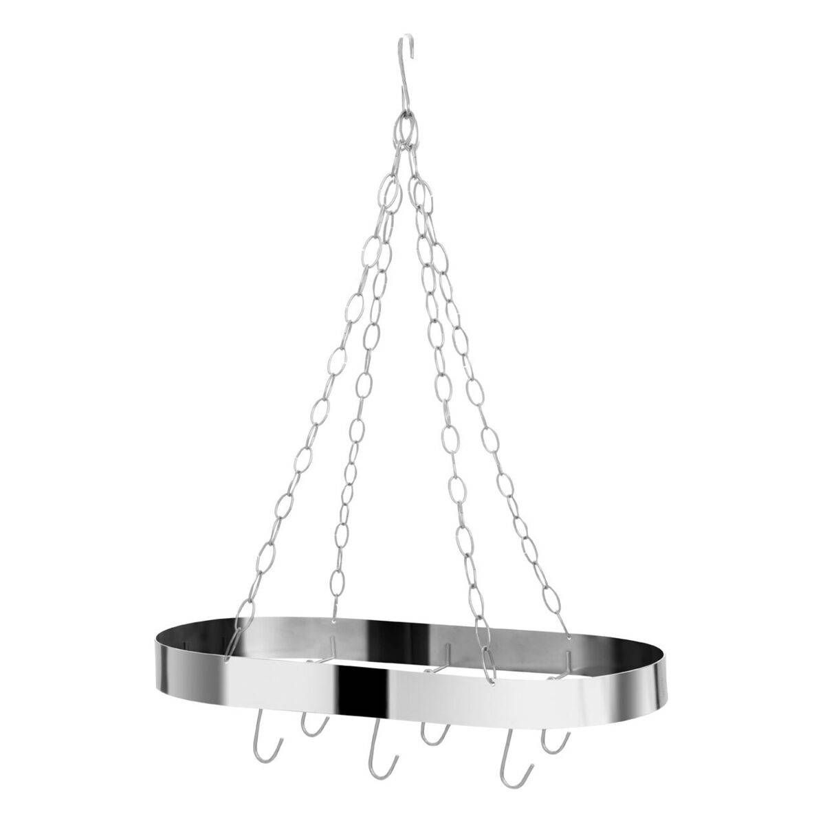Orsina Matt Chrome Ceiling-Mounted Pot Rack - Chrome - Image 1